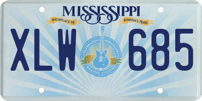 MS license plate XLW685