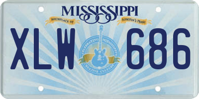 MS license plate XLW686