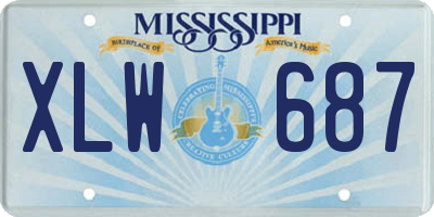 MS license plate XLW687