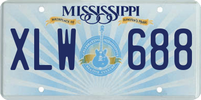 MS license plate XLW688