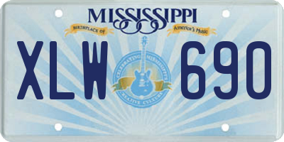 MS license plate XLW690