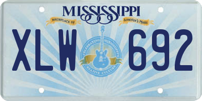 MS license plate XLW692