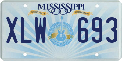 MS license plate XLW693