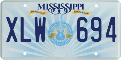 MS license plate XLW694