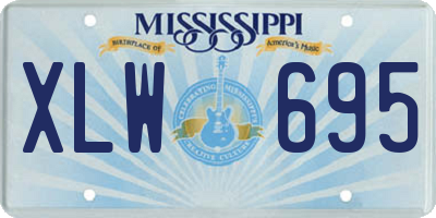 MS license plate XLW695