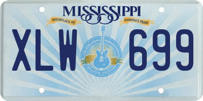 MS license plate XLW699