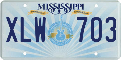 MS license plate XLW703