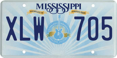 MS license plate XLW705