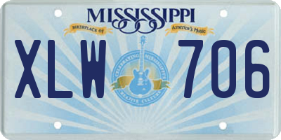 MS license plate XLW706