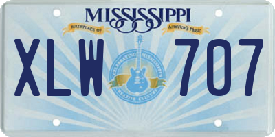 MS license plate XLW707