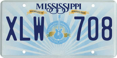 MS license plate XLW708