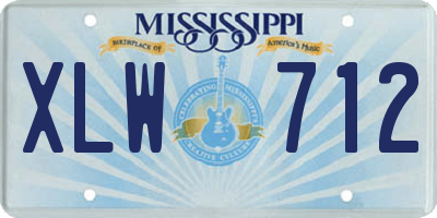MS license plate XLW712