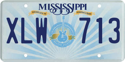 MS license plate XLW713