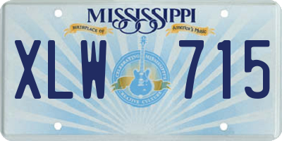 MS license plate XLW715