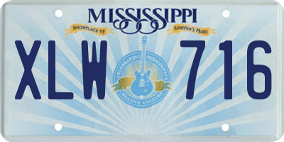 MS license plate XLW716