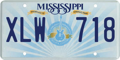 MS license plate XLW718