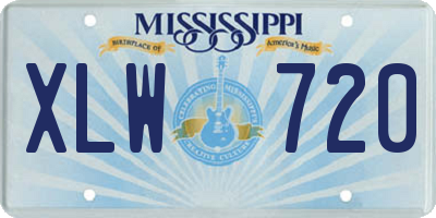 MS license plate XLW720