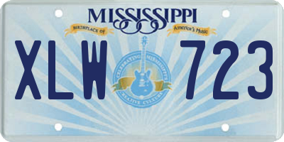 MS license plate XLW723