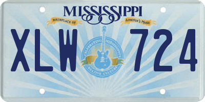 MS license plate XLW724