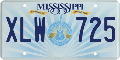 MS license plate XLW725