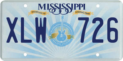 MS license plate XLW726