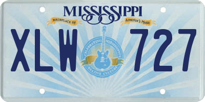 MS license plate XLW727