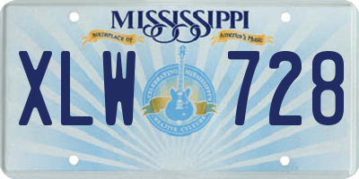 MS license plate XLW728
