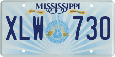MS license plate XLW730
