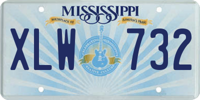 MS license plate XLW732