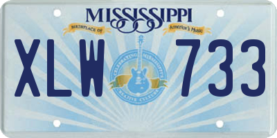 MS license plate XLW733