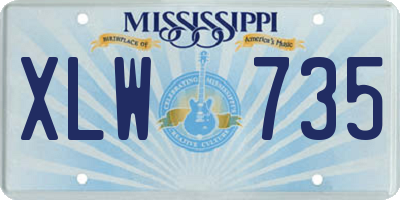 MS license plate XLW735