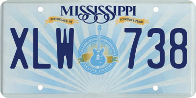 MS license plate XLW738