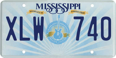 MS license plate XLW740