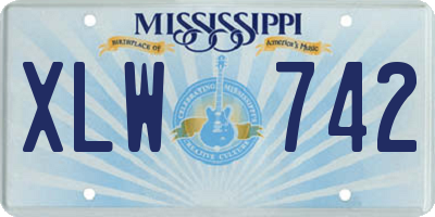 MS license plate XLW742