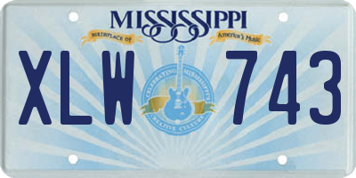 MS license plate XLW743