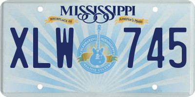MS license plate XLW745