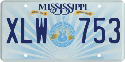 MS license plate XLW753