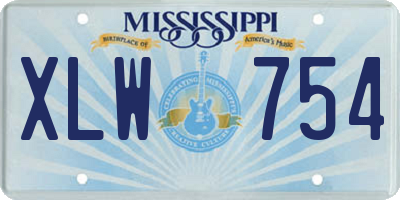 MS license plate XLW754
