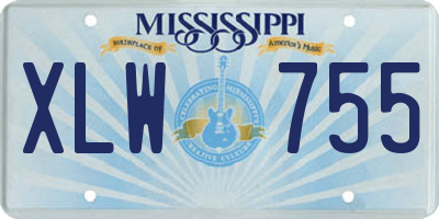 MS license plate XLW755