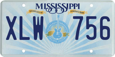 MS license plate XLW756