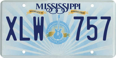 MS license plate XLW757