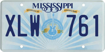 MS license plate XLW761
