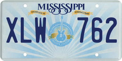 MS license plate XLW762