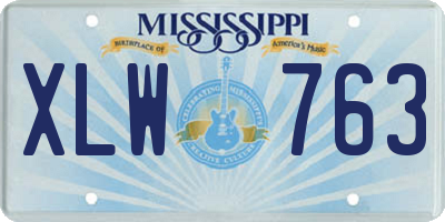 MS license plate XLW763