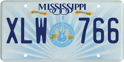 MS license plate XLW766