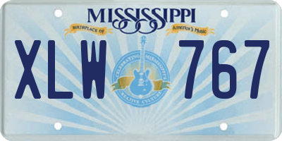 MS license plate XLW767