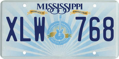 MS license plate XLW768