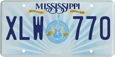 MS license plate XLW770