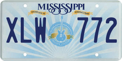 MS license plate XLW772