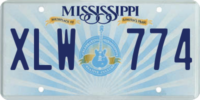 MS license plate XLW774